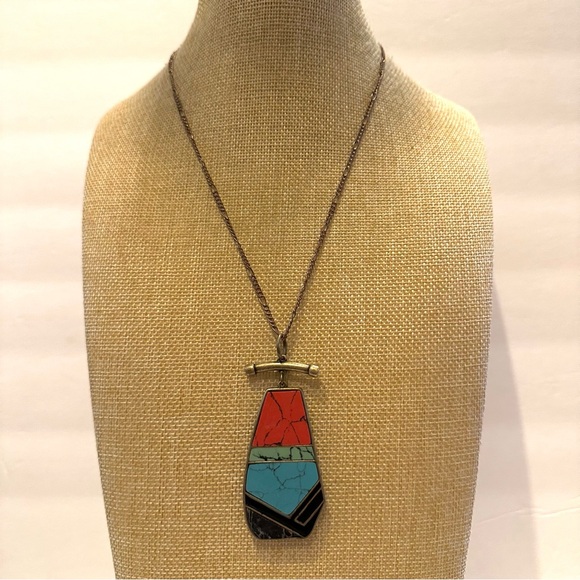 Nine West Vintage America Collection Necklace, multi-stone pendant - turquoise - Picture 3 of 11